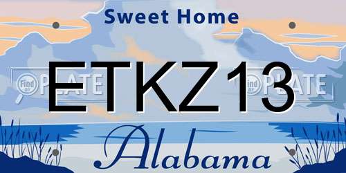 ETKZ13 Alabama License Plate