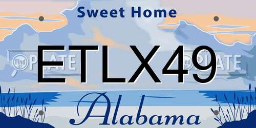 ETLX49 Alabama License Plate
