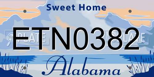 ETN0382 Alabama License Plate