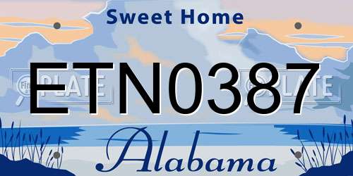 ETN0387 Alabama License Plate