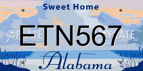 ETN567 Alabama License Plate