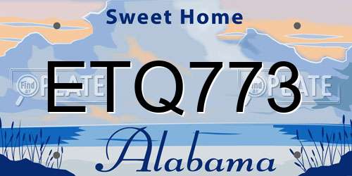 ETQ773 Alabama License Plate