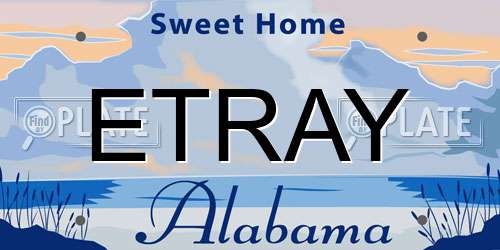 ETRAY Alabama License Plate