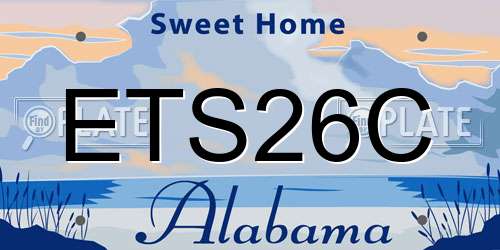 ETS26C Alabama License Plate