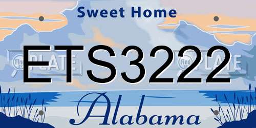 ETS3222 Alabama License Plate