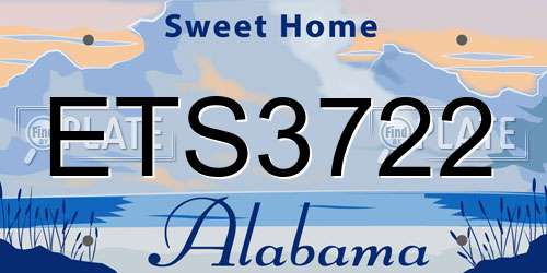 ETS3722 Alabama License Plate