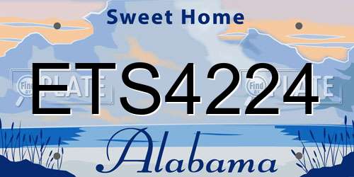 ETS4224 Alabama License Plate