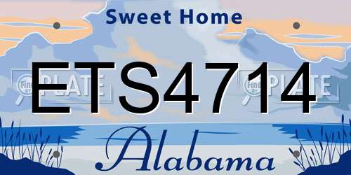 ETS4714 Alabama License Plate