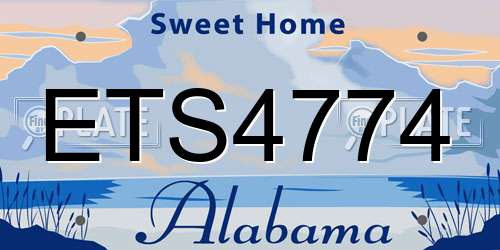 ETS4774 Alabama License Plate