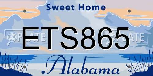 ETS865 Alabama License Plate
