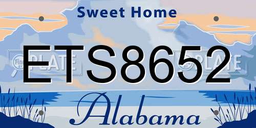 ETS8652 Alabama License Plate