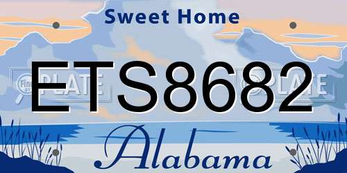 ETS8682 Alabama License Plate