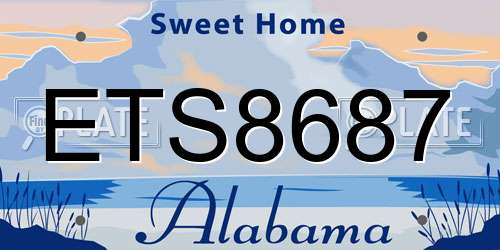 ETS8687 Alabama License Plate