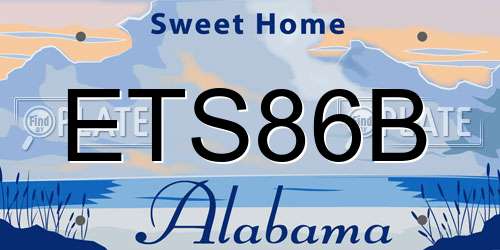 ETS86B Alabama License Plate