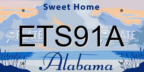 ETS91A Alabama License Plate