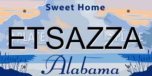 ETSAZZA Alabama License Plate