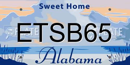 ETSB65 Alabama License Plate