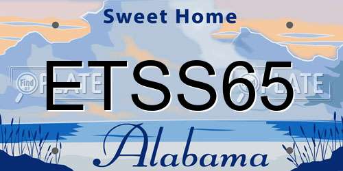 ETSS65 Alabama License Plate