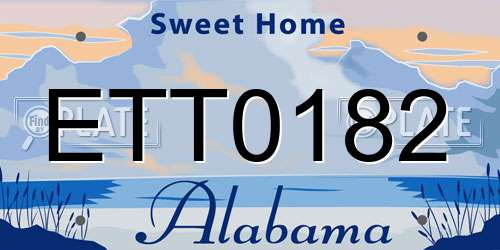 ETT0182 Alabama License Plate