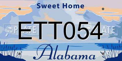 ETT054 Alabama License Plate