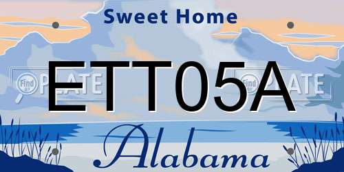 ETT05A Alabama License Plate