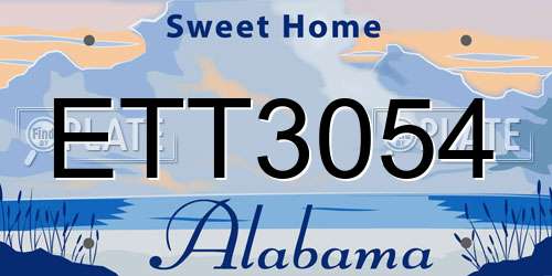 ETT3054 Alabama License Plate