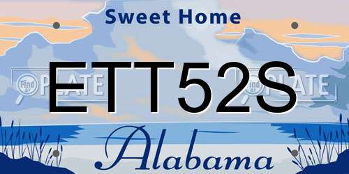 ETT52S Alabama License Plate