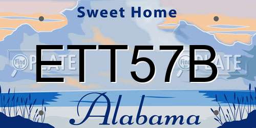 ETT57B Alabama License Plate