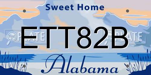 ETT82B Alabama License Plate