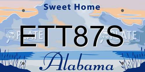 ETT87S Alabama License Plate