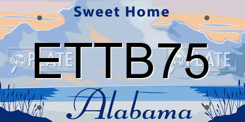 ETTB75 Alabama License Plate