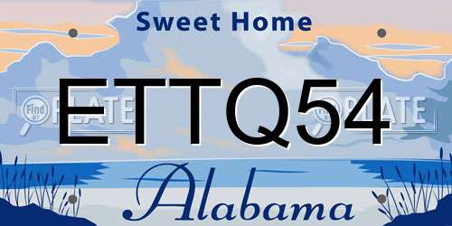 ETTQ54 Alabama License Plate