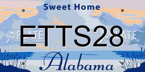 ETTS28 Alabama License Plate