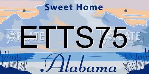 ETTS75 Alabama License Plate