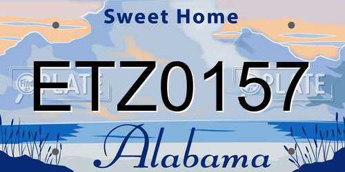 ETZ0157 Alabama License Plate