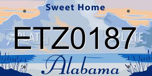 ETZ0187 Alabama License Plate