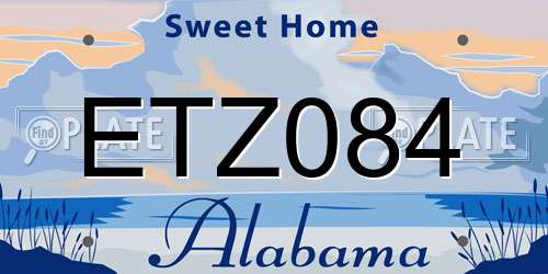 ETZ084 Alabama License Plate