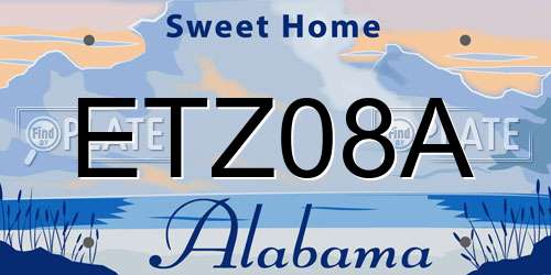 ETZ08A Alabama License Plate