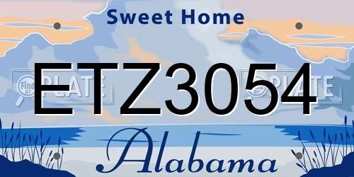 ETZ3054 Alabama License Plate