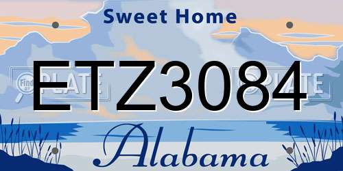 ETZ3084 Alabama License Plate