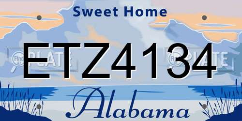 ETZ4134 Alabama License Plate