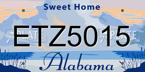 ETZ5015 Alabama License Plate