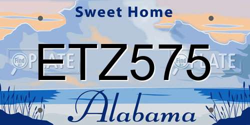 ETZ575 Alabama License Plate