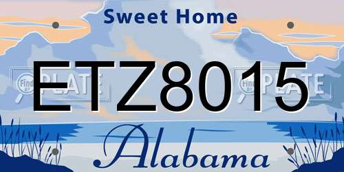 ETZ8015 Alabama License Plate