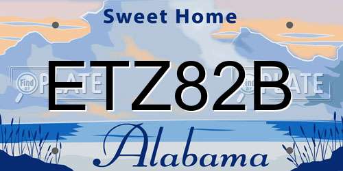 ETZ82B Alabama License Plate