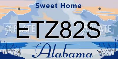 ETZ82S Alabama License Plate