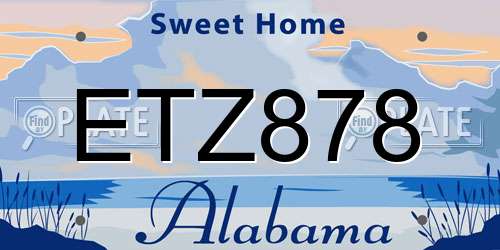 ETZ878 Alabama License Plate