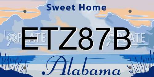 ETZ87B Alabama License Plate