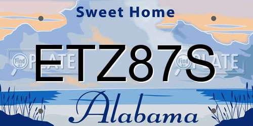 ETZ87S Alabama License Plate