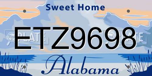 ETZ9698 Alabama License Plate